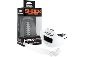 Shock Doctor Lip Guard, Adult and Youth Mouth Guard Football with Strap, Breathable Wide Opening Football Mouthpiece for Youth and Adults OSFA, Shock Doctor Mouth Guards, Max Airflow
