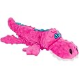 goDog 74023-98997-024 Gators with Chew Guard Technology Durable Plush Squeaker Dog Toy, Large, 1 Count, Pink (774023)