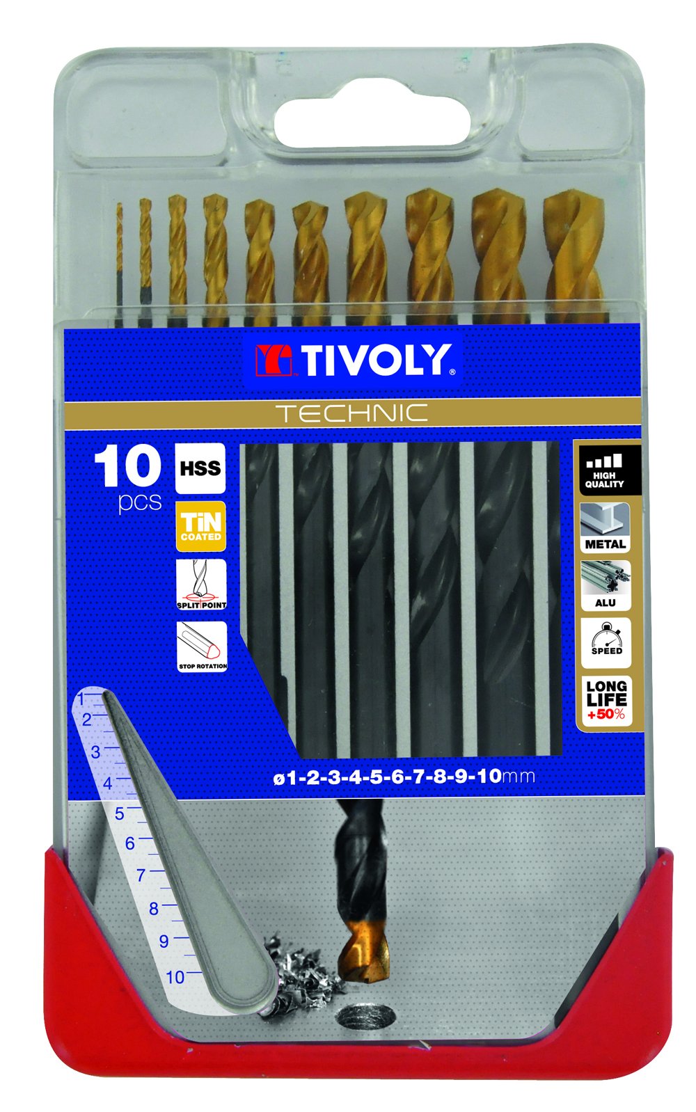 TIVOLY 11453170001 - CLIPSTER A23 TECHNIC STEAM TIN TIN Metal Drills ø 1-2-3-4-5-6-7-8-9-10 mm