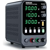 NANKADF DC Power Supply, 30V 10A Bench Power Supply with Memory Storage &amp; Recall，Variable Power Suppy with Encoder Adjustment Knob, 5V/3.6A USB Quick-Charge &amp; OCP Short Circuit Alarm