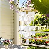 MUMTOP Shell Wind Chimes for Outside Clearance, Tropical White Capiz Shell Wind Chime for Patio,Indoor,Outdoor,Garden,Yard,Coastal,Beach Decor or Gifts for Women,Girl