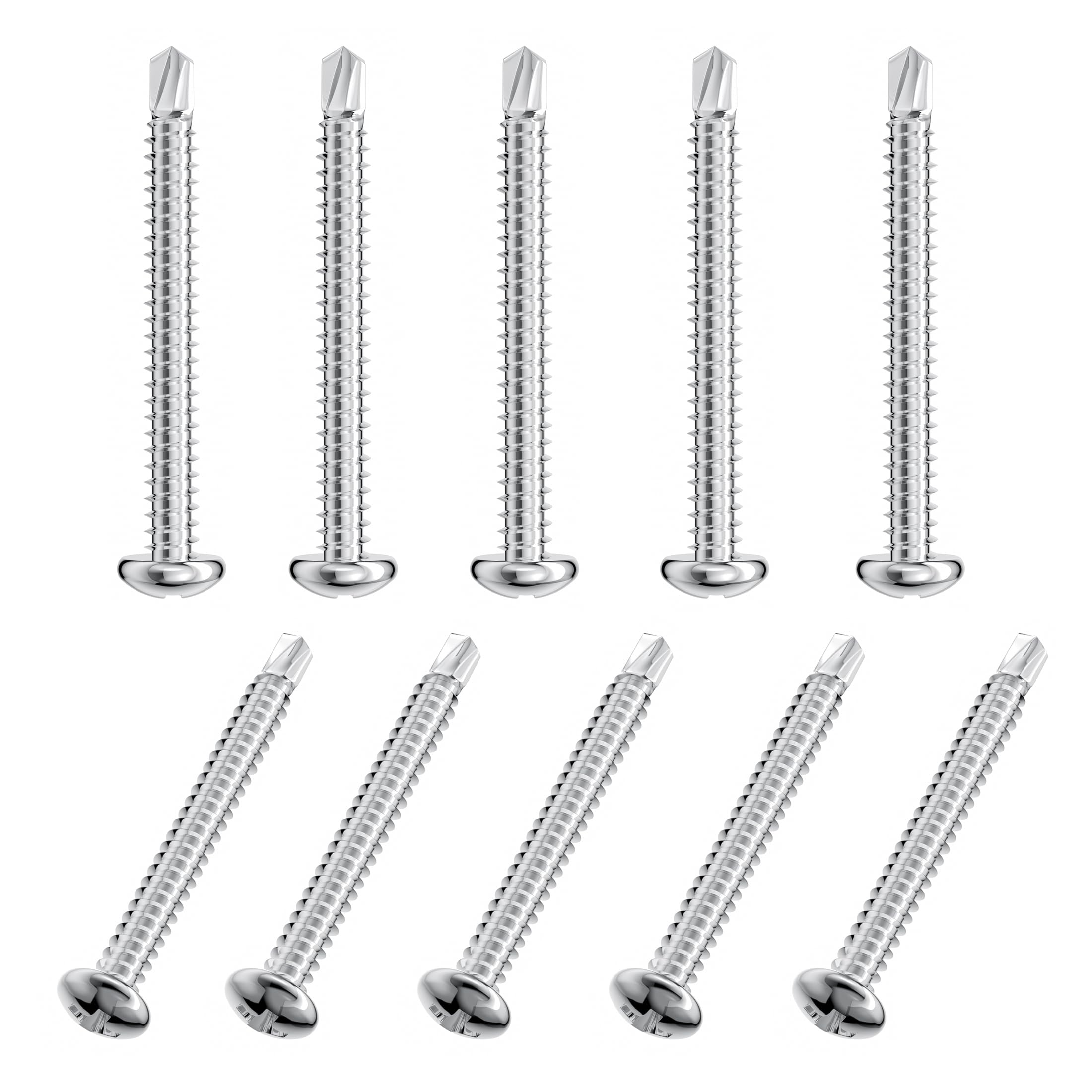 50 PCS Stainless Steel Round Head Drilling Self Tapping Screws for Metal (M4.2 * 38mm)