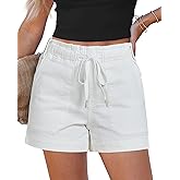 Lookbook Store Jean Shorts for Women High Waisted Drawstring Pull On Elastic Waist Stretchy Denim Shorts Wide Leg Jorts