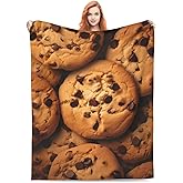 Turamurra Cookie Blanket Funny Soft Food Blankets Cookie Blanket Adult Size Flannel Birthaday Gift for Teens Boys and Girls for Sofa Outdoor Living Room Indoor Bedroom Decor 50x60 Inch