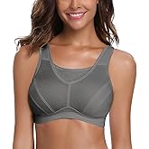 Wingslove Women's High Impact Sports Bra Full Coverage Wirefree Non Padded Workout Bra Plus Size