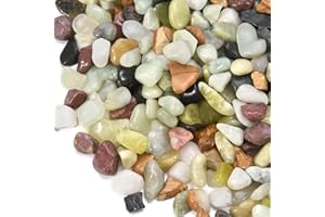 RUOJAS 2.2 lb Pebbles for Indoor Plants, 3/8 Inch Decorative Rocks for Potted Plants, Natural Polished Pebbles for Vases, Succulent, Planters, Landscaping Drainage and Outdoor Gardening