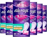 Always Dailies Pantyliners Normal Singles Pack of 6 Individually Wrapped