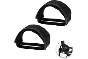 TMEEIHNSS Tomato Palace Black Mountain Bike Pedal Straps, Toe Clip Strap for Fixed Gear Bike (2 PCS)