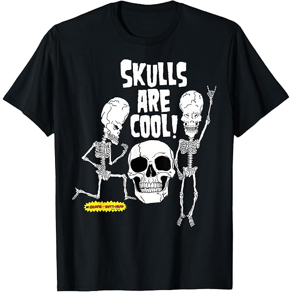 Amazon.com: Beavis and Butt-Head Skeletons Skulls Are Cool T-Shirt
