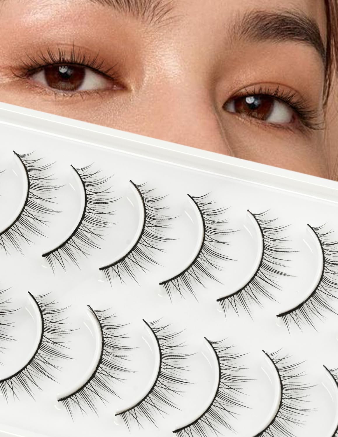 False Eyelashes Natural Short Lashes - 12mm Natural