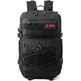 J.SH 25L/35L/45L Tactical Backpack Military Backpack Assault Bag Daypack Men and Women with Water Bottle Gym Bag - 25L Black