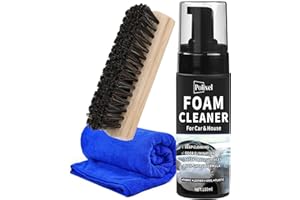 POLIXEL Car Interior Foam Cleaner - Powerful Waterless Carpet Upholstery & Seat Stain Remover for Leather, Fabric, Vinyl - Auto Detailing Spray with Brush Safe for All Cars - 5oz / 150ml