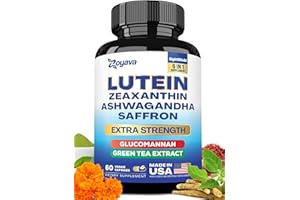 ZOYAVA Lutein and Zeaxanthin Supplements 8000 MG Eye Vitamins with Saffron for Eye Health Supplements for Adults, Infused with Glucomannan, Ashwagandha, and Green Tea Extract Vision and Eyes Support