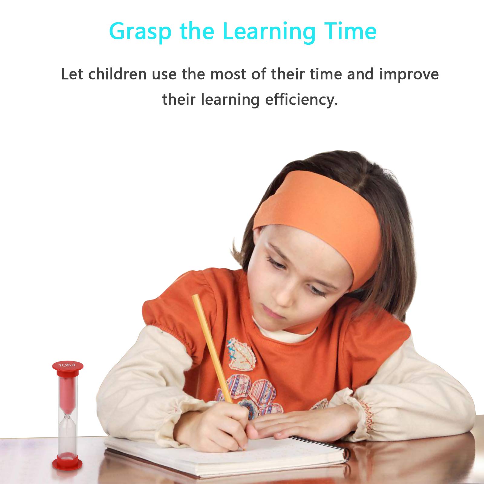 Sand Timer MEZOOM 6 Pcs Colorful Hourglass Sandglass 10 mins /5 mins /3 mins /2 mins /1 mins /30 sec Sand Clock Timer with Silver Whistle and Storage Box for Kitchen Cooking Kids Adult (Small)