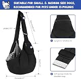 AOTWAN Puppy Sling Dog Carrier Small Dogs Waterproof Adjustable Pocket Black view 4