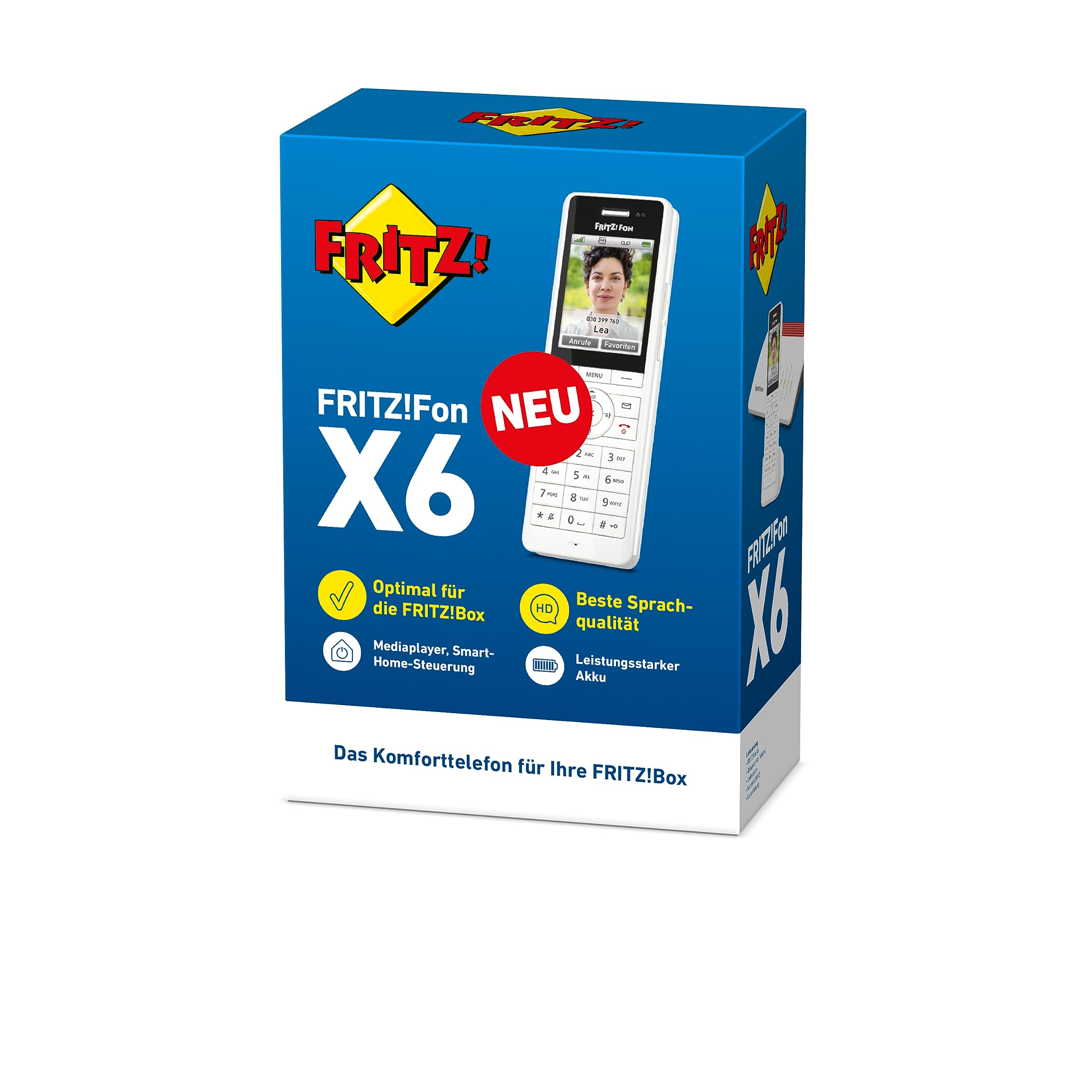 FRITZ!Fon X6 White DECT-Komforttelefon (hochwertiges Farbdisplay, HD-Telefonie, Full-Duplex-Freisprechen, Steuerung FRITZ!Box-Funktionen), weiß, deutschsprachige Version 4