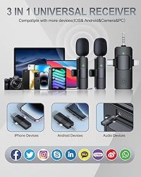PQRQP 3 in 1 Professional Wireless Lavalier