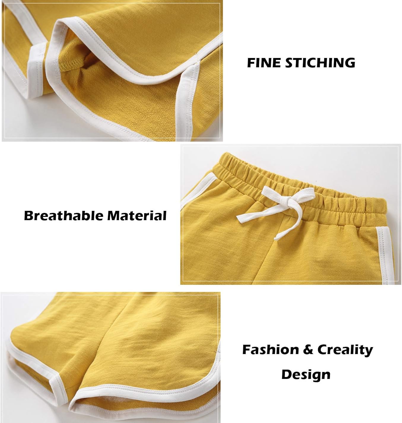 Girls Boys 3 Pack Running Athletic Cotton Shorts, Kids Baby Workout and Fashion Dolphin Summer Beach Sports: Clothing