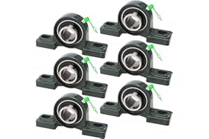 SOUJAP 6 PCS UCP205-16 1 Inch Pillow Block Bearings, Heavy Duty Pillow Block Mounted Ball Bearing with Solid Cast Iron Base, 