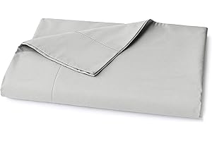 Lane Linen 100% Organic Cotton Twin Size Flat Sheet Only (66"x96") - Super Soft 100% Cotton Twin Flat Sheet - Lightweight & Durable Cotton Bed Sheet - Silver