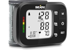 SEJOY Blood Pressure Machine Wrist Blood Pressure Cuff Wrist BP Monitor Wrist Cuff Automatic Monitor with Batteries for Home Use