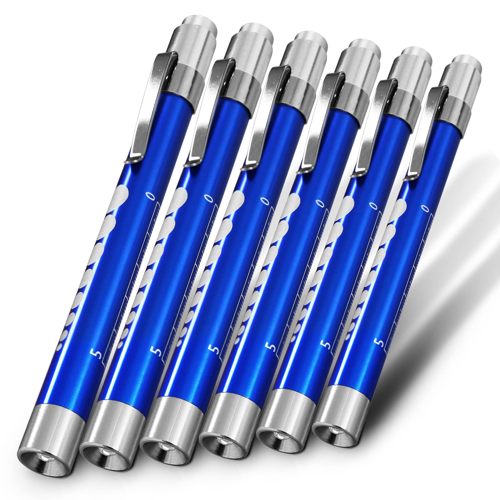 RE-GEN Doctors Nurses Reusable Aluminium LED Pen Light Diagnostics Inspection Penlight Pocket Torch Flashlight (6, Blue)