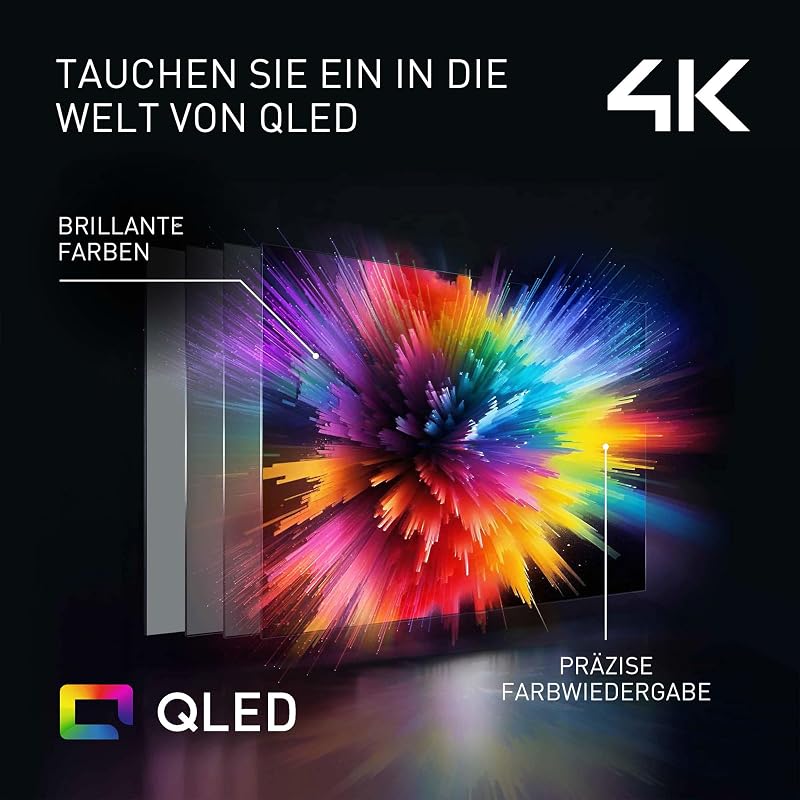 Premium TV-50W85BEZ, W85B Serie, 50 Zoll, 4K Ultra HD QLED Smart TV, 2025, 120 Hz, Fire TV, Dolby Vision und Atmos, Game Mode Extreme, Alexa, Apple Support, Bluetooth, Schwarz