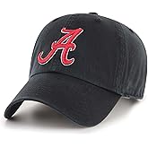 Officially Licensed Alabama Black Clean Up Hat Classic Embroidered Team Logo Relaxed Fit Adjustable University Cap