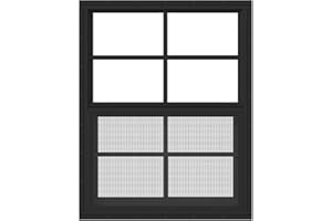 ASSTINOUS 1 Pack Black Shed Windows 18" x 23" Flush Mount Window with Tempered Glass and Fiberglass Screen for Chicken Coop Sheds Barns Playhouse