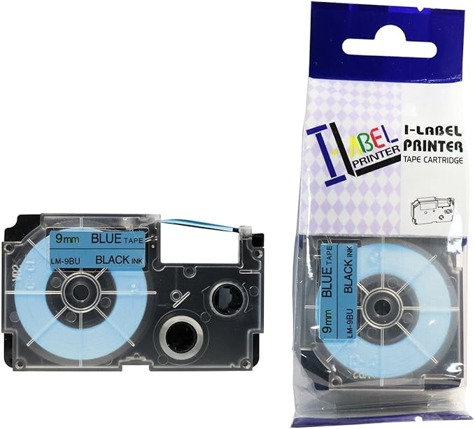 LM Tapes Casio KL780 9mm Black on Blue Compatible Label