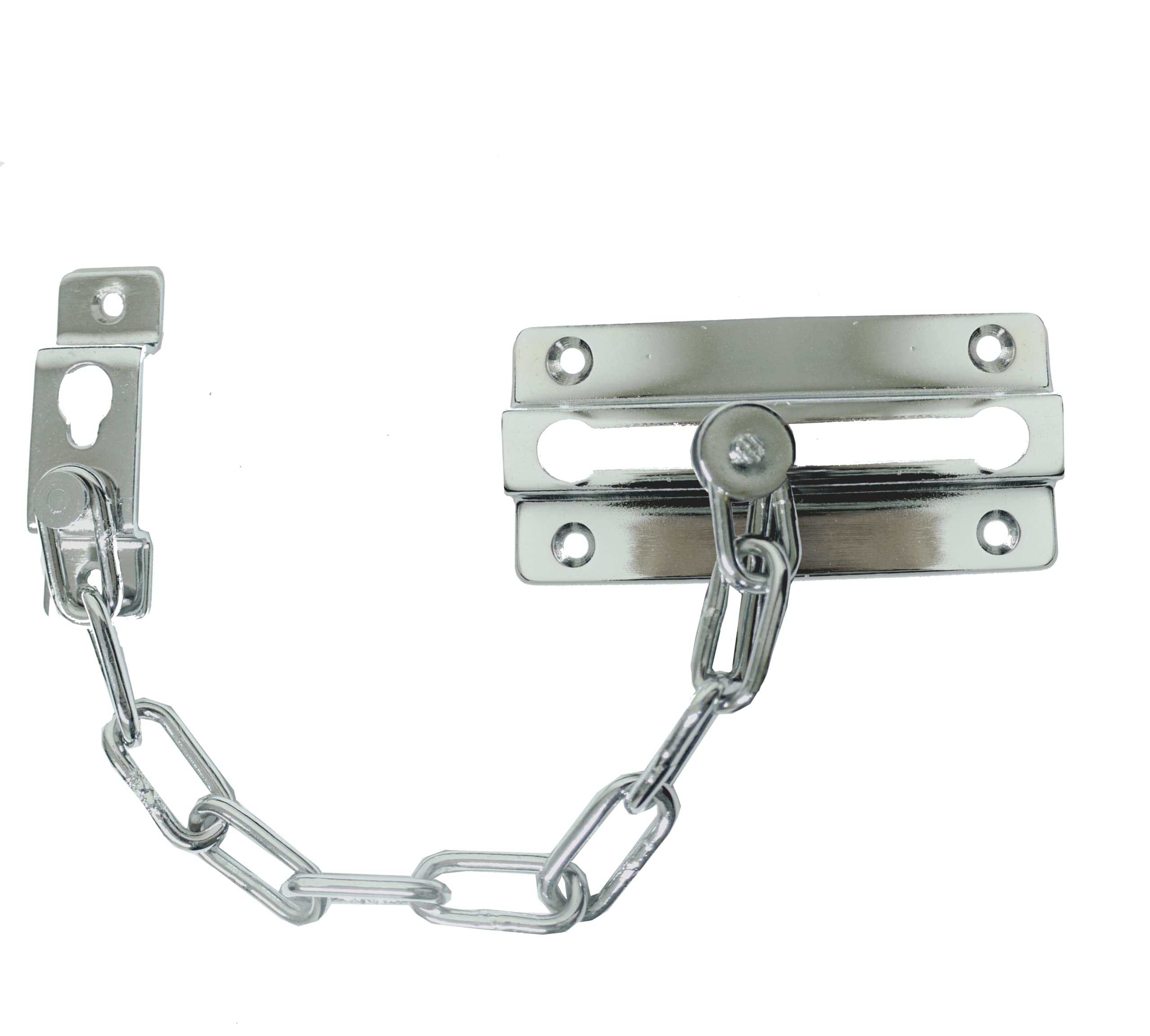 UAP Door Chain - Sliding Door Chain for Front Door, Security Door Lock Safety Chain, Anti Theft Door Latch for UPVC Door, Door Limiter (Polished Chrome)