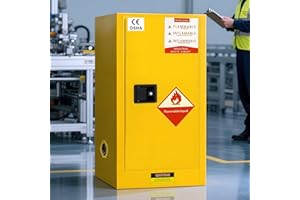 GENERIC Flammable Storage Cabinet 34"x34"x65", 90 Gallon Chemical Safety Cabinet with Adjustable Shelf, Thickened Galvanized Steel Fireproof Cabinet for Flammable Liquids (21"x21"x35")