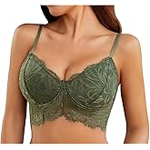 Avidlove Lace Bralettes for Women Corset Bustier Top with Underwired V Neck Camisole Lingerie Crop Top