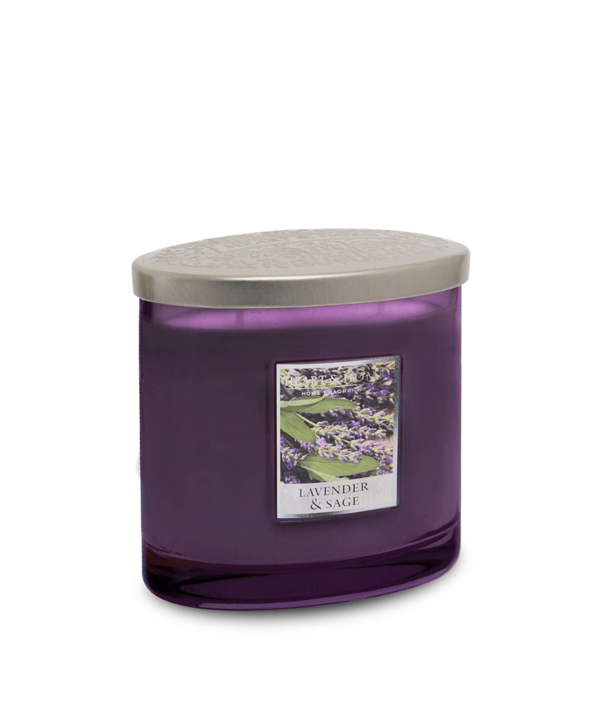 Heart & Home Twin Wick Ellipse Candle (Lavender & Sage)
