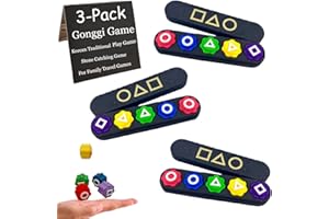 Klursy 3 Packs Gonggi Game Set，Korean Folk Game Set, Stone Catching Game Double-Sided Korean,Korean Traditional Gong Gi Game Play,Family Travel Games Gifts Valentine Classroom Students Gift