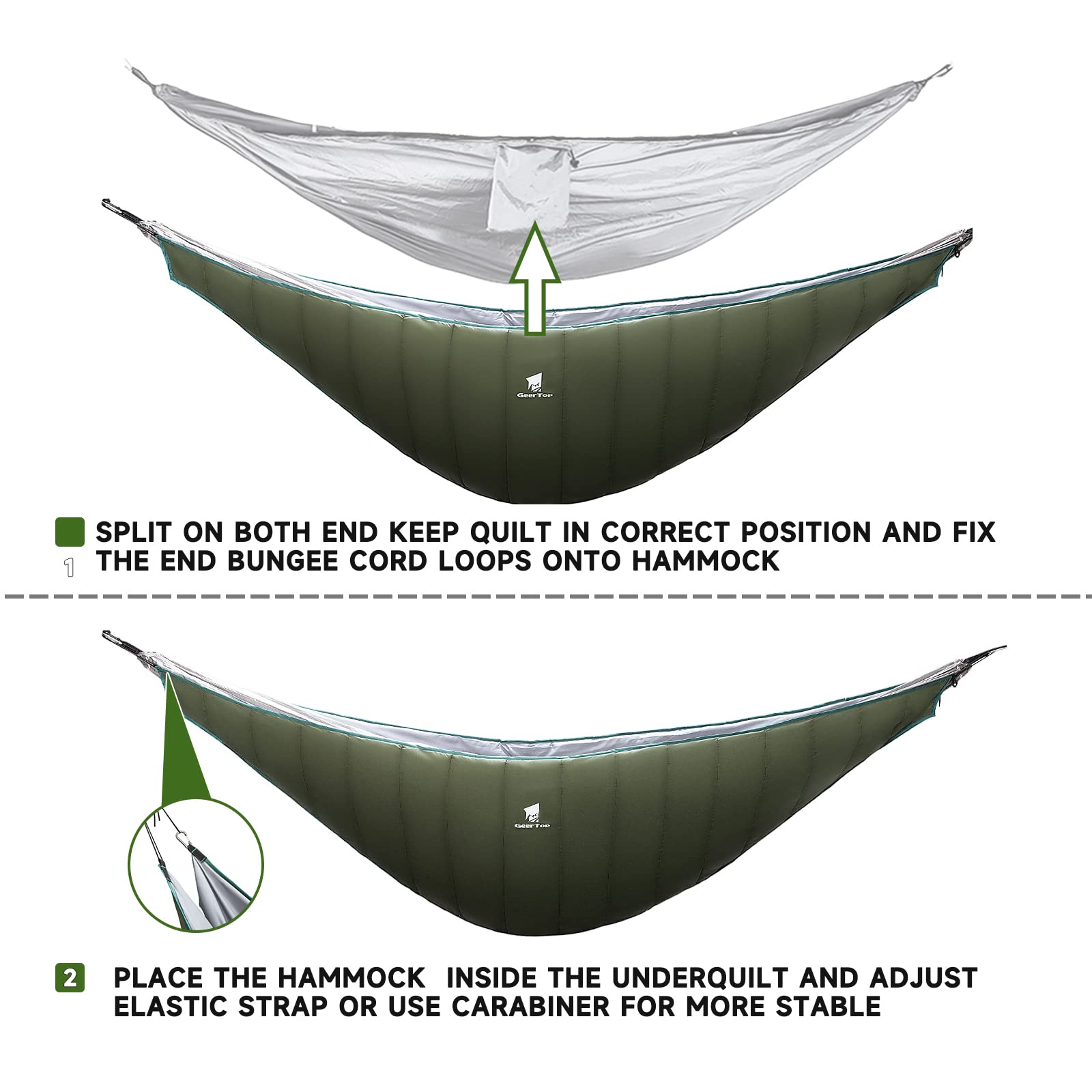 GEERTOP Ultralight Hammock Underquilt for Camping Full Length Camp
