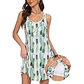 ANYFITTING Built in Bra Summer Dresses for Women 2025 Casual Short Dress with Pockets Mini Floral Sundresses