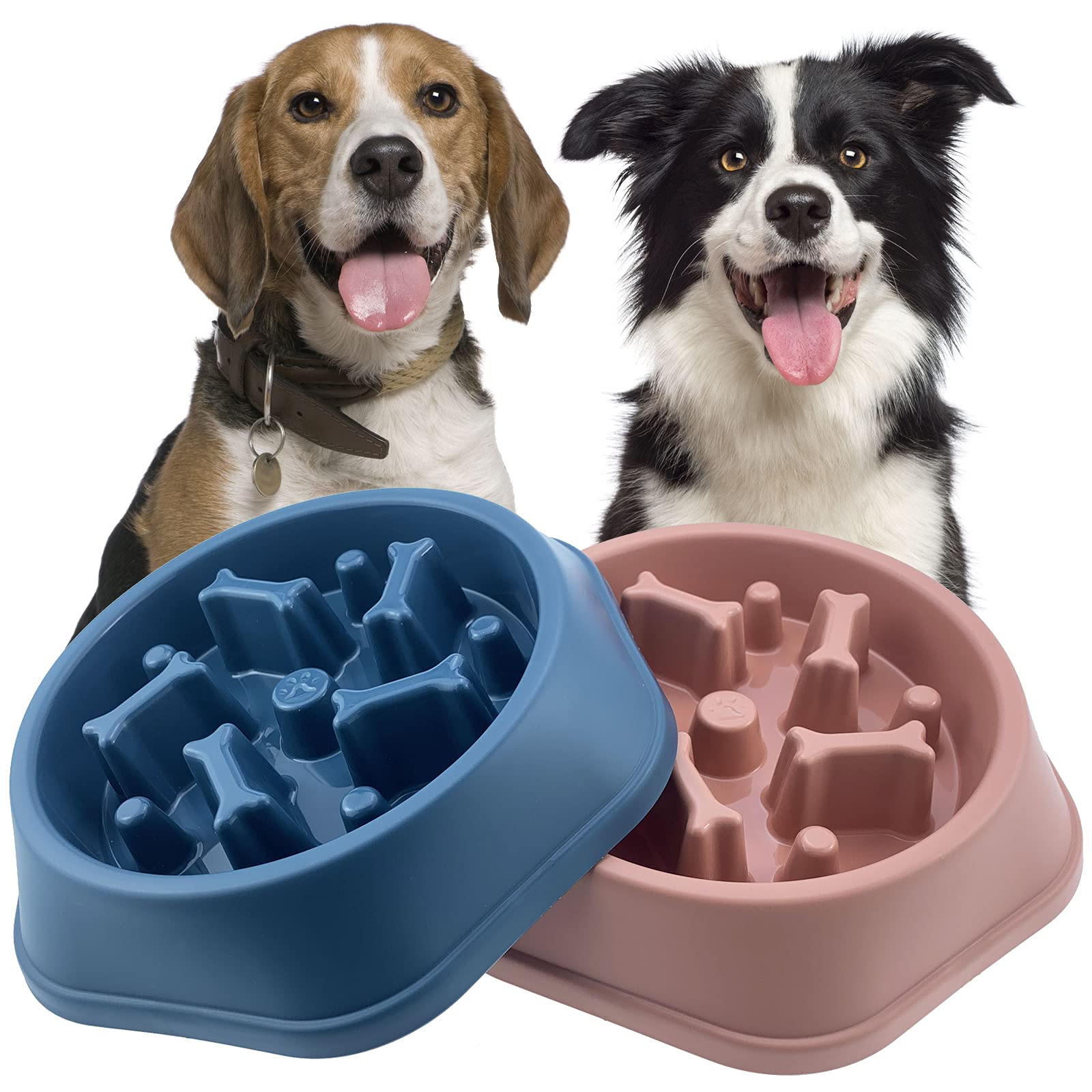 CAISHOW Slow Feeder Dog Bowl Slow Food Feeding Pet Bowl Slow Eating Healthy Design for Small Medium Size Dogs