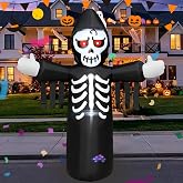 YEFOLAHK 5FT Halloween Inflatable Outdoor Decoration, Blow‑up Grim Reaper with Built‑in LED Lights for Yard Lawn Patio Garden Halloween Party