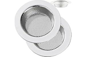 LASSHSWA Kitchen Sink Strainer, Kitchen Sink Drain Strainer Stainless Steel, Sink Strainers for Kitchen Sinks with Large Wide