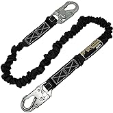AFP 6 FT Single Leg Internal Shock Absorbing Safety Lanyard with Dual Snap Hooks