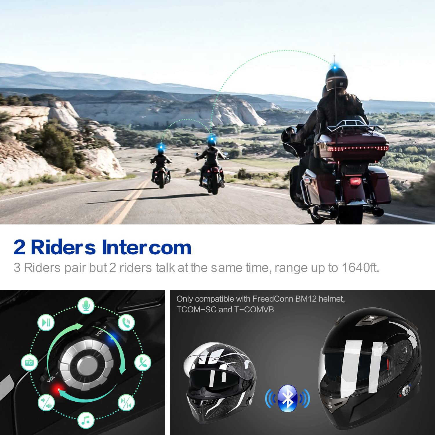 TWOM DOT Modular Bluetooth Motorcycle Helmet – Flip Up, Dual Visor, Matte Black, Sizes M-XXL