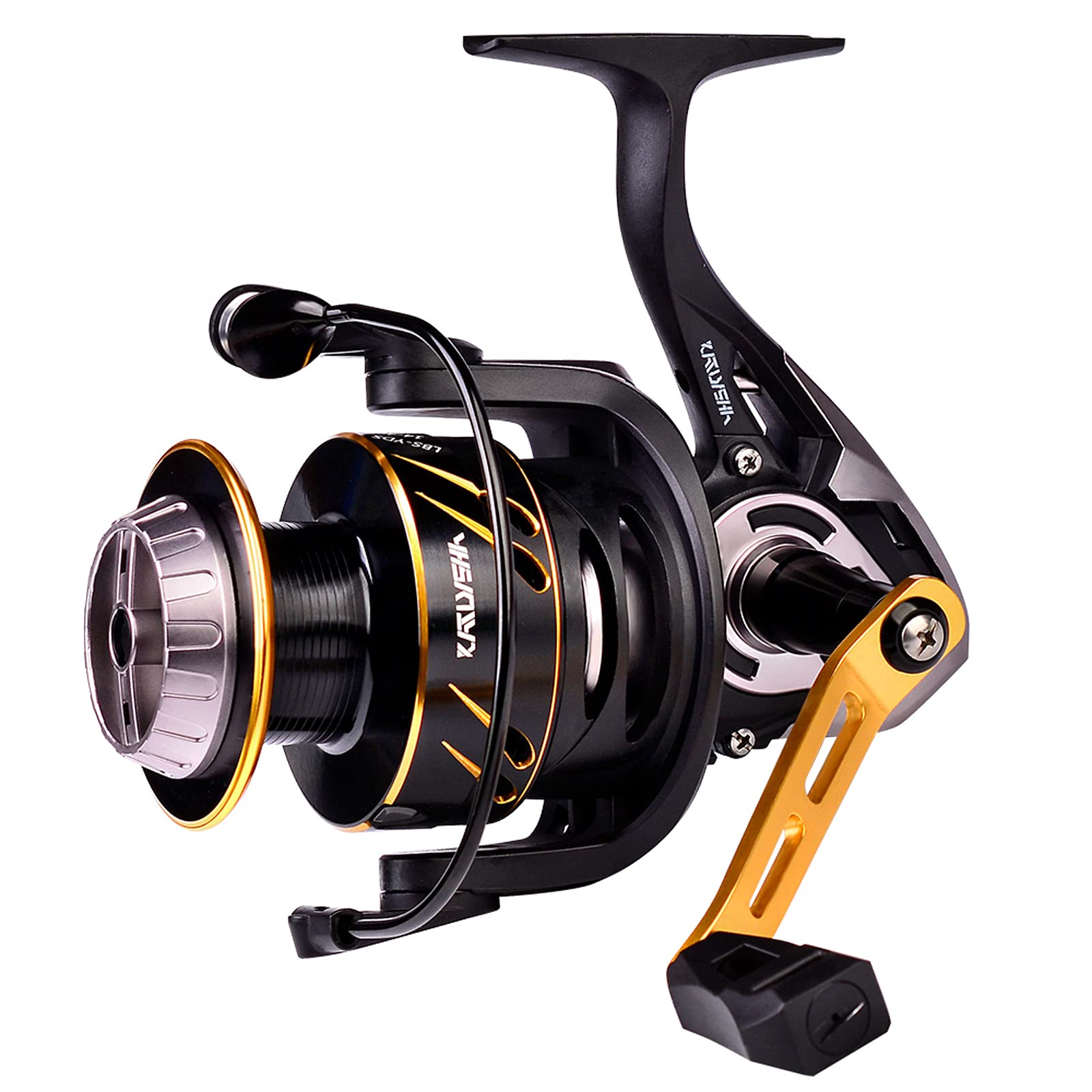 PROBEROS Spinning Fishing Reel - Spinning Reel Carbon Fiber Drag Aluminum Spool Freshwater Saltwater Carp fishing Spinning Reels - Size 4000 Black