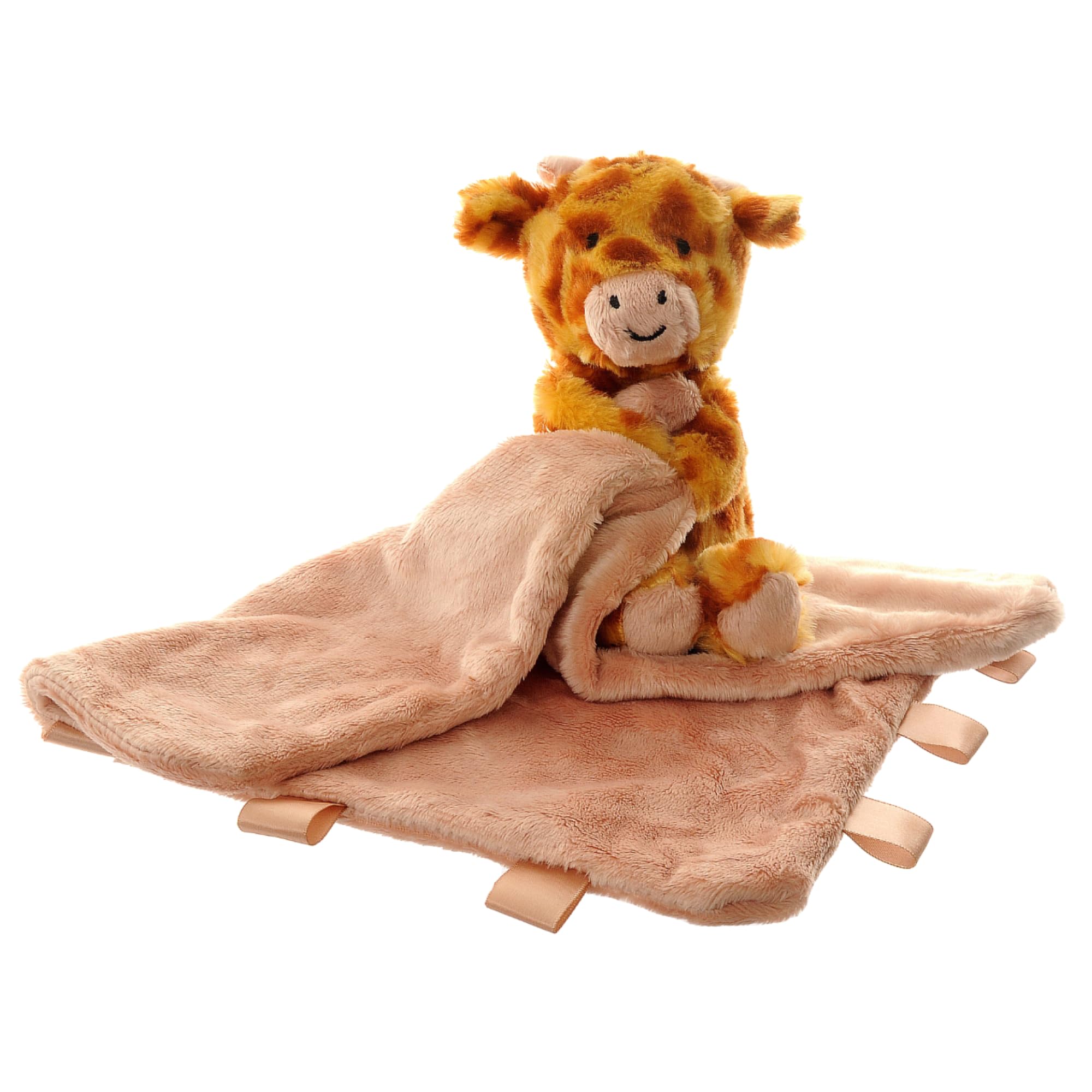 Ziggle Baby Comforter for Newborns | Soft Giraffe Comforter Blanket Toy | Newborn Essentials and Giraffe Blanket Gift | New Baby Boy or Girl Gift Idea | Eco Friendly | 30x30cm