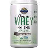 Garden of Life Organic Whey Protein Chocolate Grass Fed Protein Powder &ndash; 21g Muscle-Building Powder with Probiotics &amp; BCAAs, Post-Workout Recovery, Hormone-Free, Non-GMO, Gluten-Free, 12 Servings