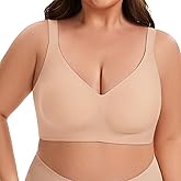 habibee Push Up Bras for Women Plus Size Wireless Full Coverage Bra for Large Breast, Seamless Everyday Bralette 32D-44D