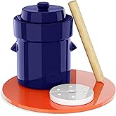 Humble House Fermentation Crock 1/2 Gallon Sauerkrock Sauerkraut Crock with Lid Weights & Pounder - Blue Ceramic Fermenting Crock Kit for Pickling Cabbage Kimchi Vegetables 2 Liter Fermentation Jar