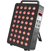 WEIVIRED Red Light Therapy Panel 5 Wavelength 40 Dual Chip LEDs Black | 630+660+810+830+850nm Red and Near Infrared Lamp Therapy Device 60W Timer &amp; Stand for Body Pain Relief Face Skin Health
