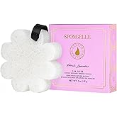Spongelle French Lavender Wild Flower Buffer Body Scrubber with Box | Bath & Shower Loofah for Women | Exfoliator with Body Wash Infused | 14+ uses