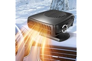 NCCEN Car Heaters for Vehicle,200W Portable Car Heater Windshield Defroster,12V Car Heater that Plugs into Cigarette Lighter,360° Rotatable 2-in-1 Rapid Heating and Cooling Function (Black)